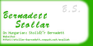 bernadett stollar business card